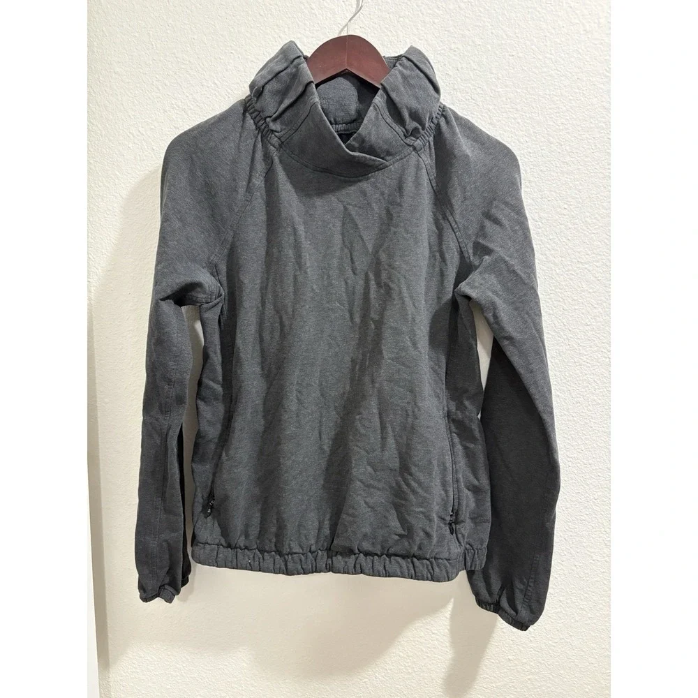 Lululemon Athletic Women's Pullover Sweatshirt Cowl Neck Size 6 Grey EUC